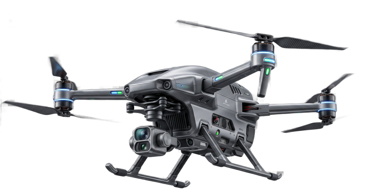 HoverTech spraying drone in flight
